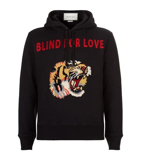 hoodies gucci tigre blind for love m prezzo 2018|gucci tiger cotton zip up.